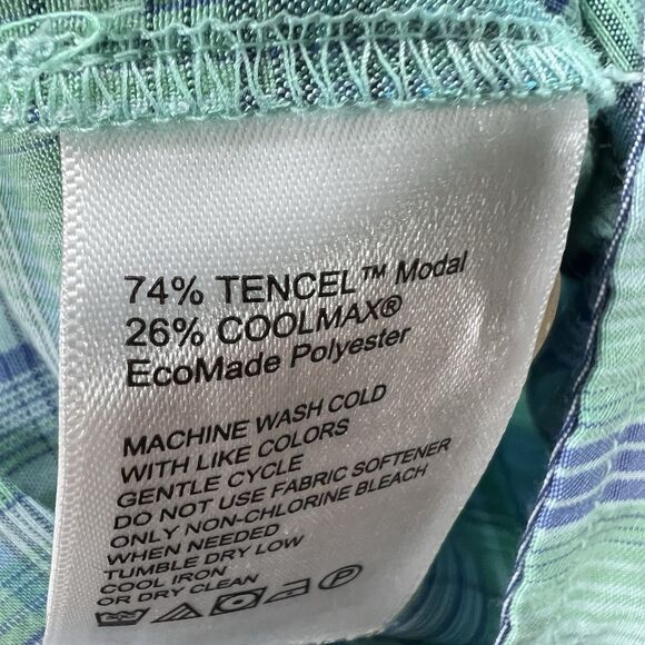 Tommy Bahama The Coconut Point Button Up Shirt Mens Large Green Blue Plaid SS - Picture 10 of 13